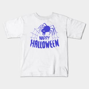Happy Halloween Spider blue Kids T-Shirt